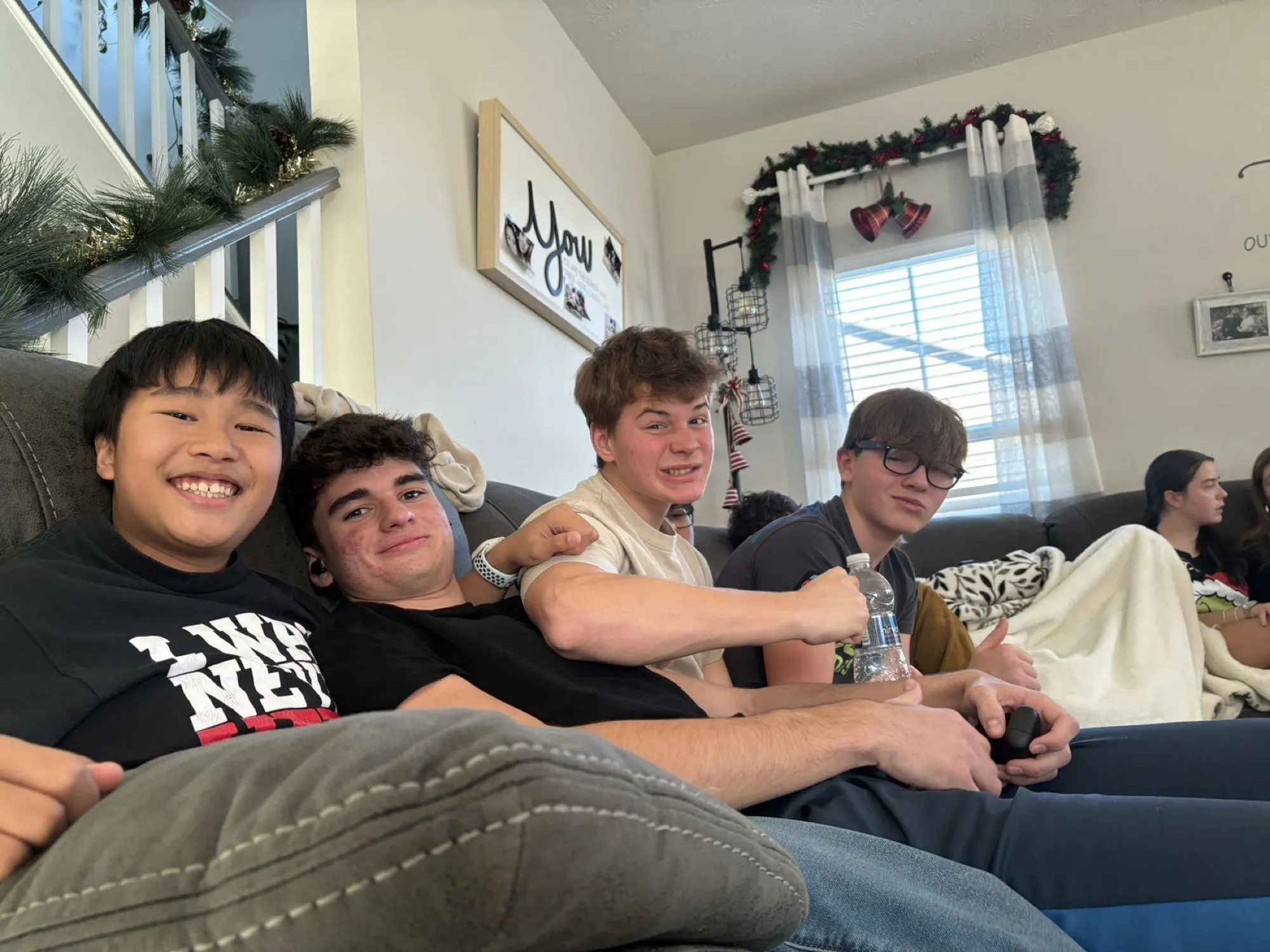 Alan with host family