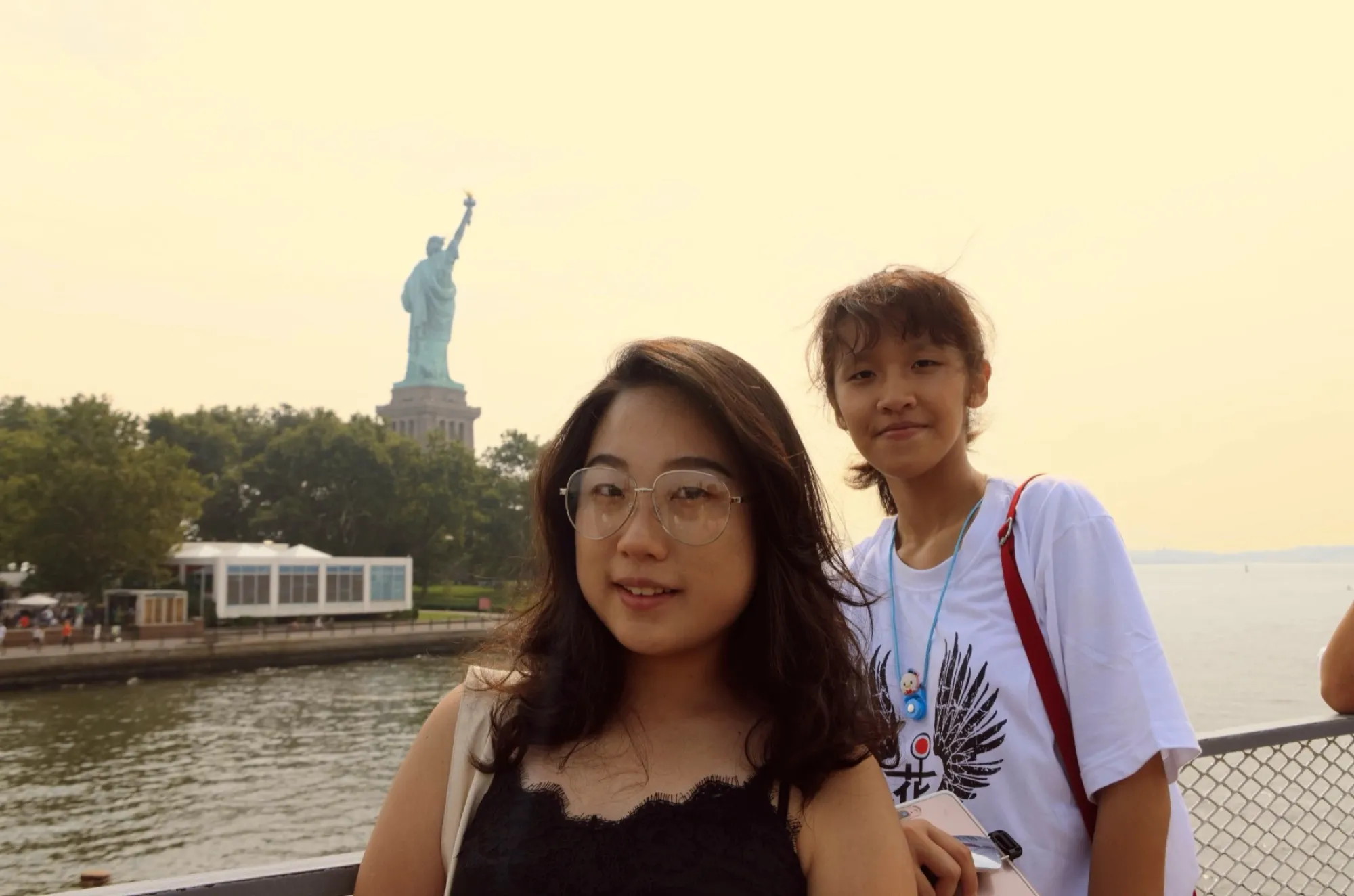 Arriving at Statue of Liberty island