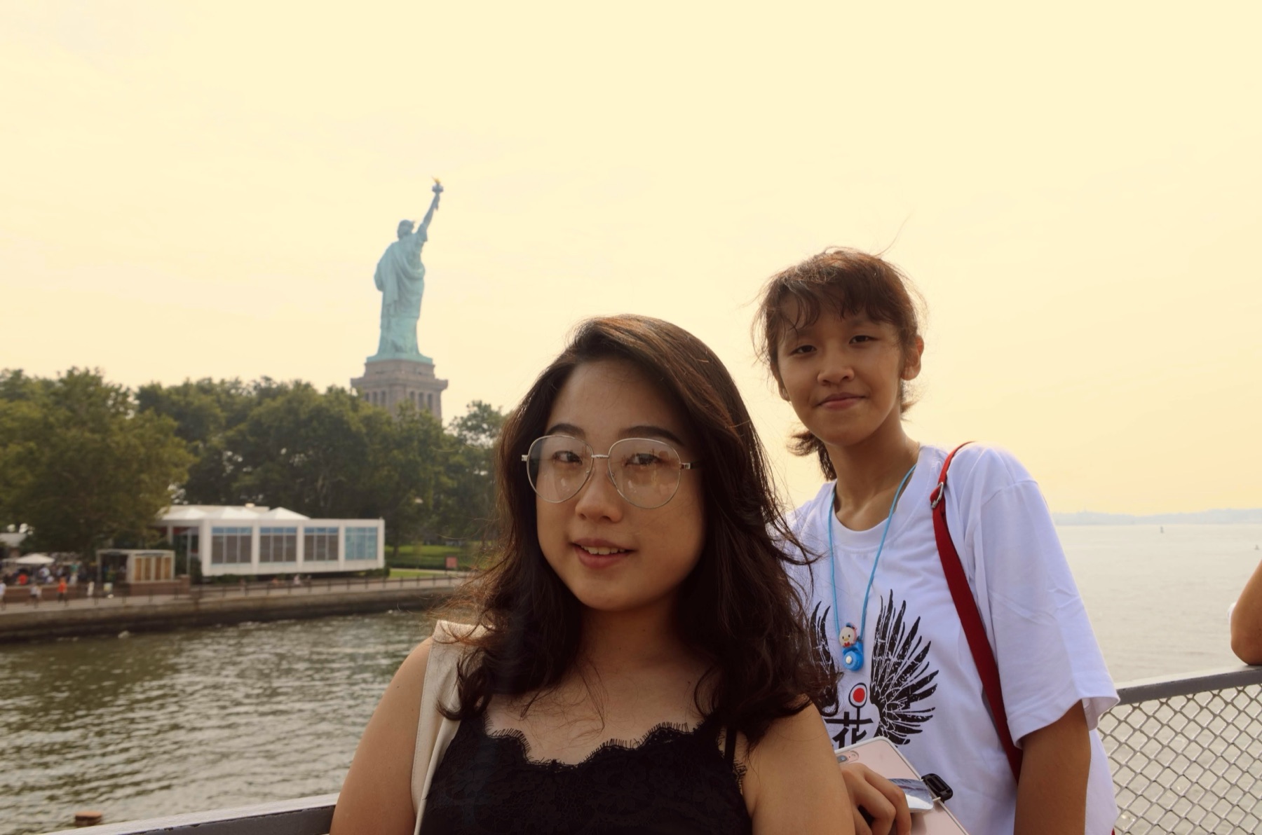 Arriving at Statue of Liberty island