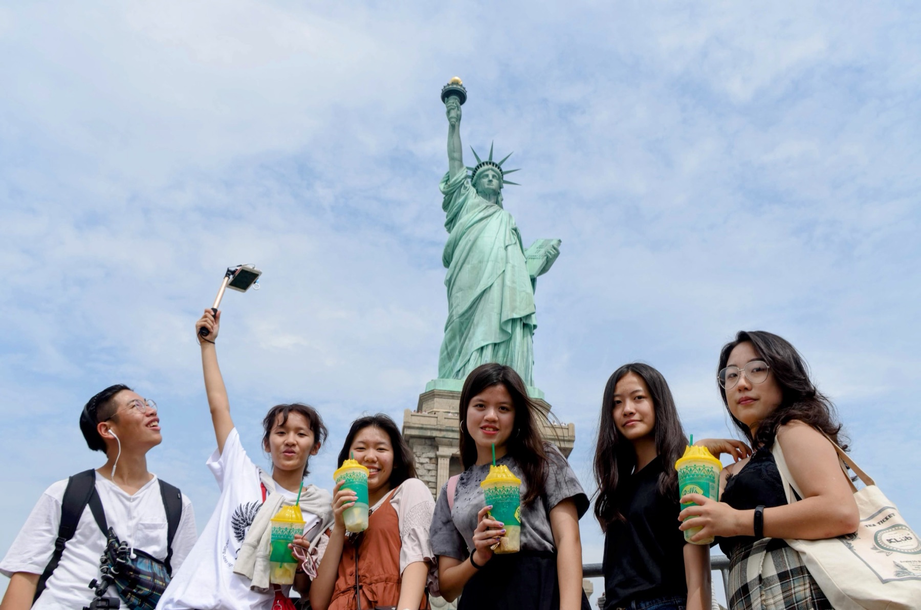 Students at the Statue of Liberty